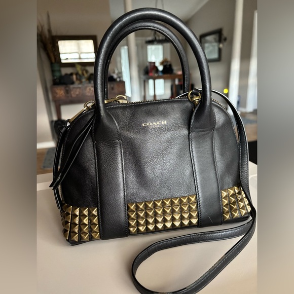 COACH Black Bleecker Mini Preston satchel/crossbody - Picture 1 of 9